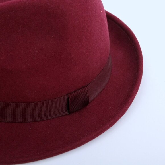 DPC 1921 Wool Fedora Hat Burgundy Women One Size‎ main image 5